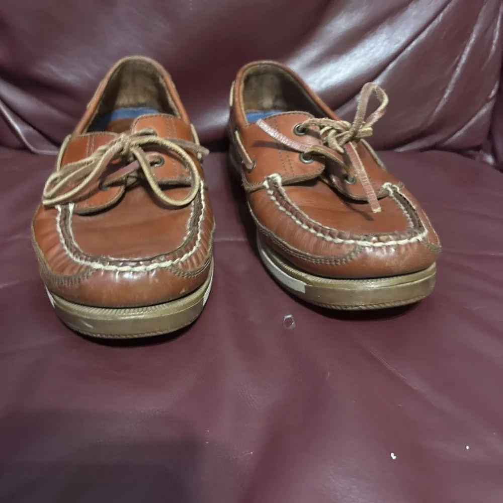 West Marine Boat Shoes Men Sz 9 Classic Nautical Gear Loafers Brown Slip On